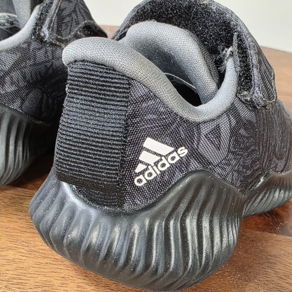 Adidas Kids FortaRun AC Black/Grey Palm Leaf Print Sneakers Size 4K